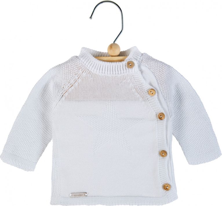Cóndor Condor dětský pletený svetr s hvězdou - bílá  99-55012469 Velikost: 000 / 0 - 3 měsíce - obrázek 1