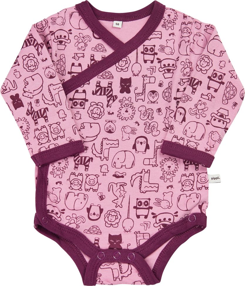 Pippi novorozenecké body s dlouhým rukávem set 4 ks 4760-600 Velikost: 50 - obrázek 2