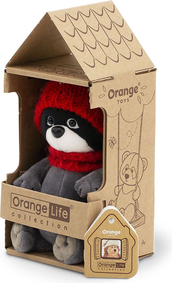 Mývalka Daisy v červené pletené čepici  od firmy ORANGE TOYS - obrázek 2