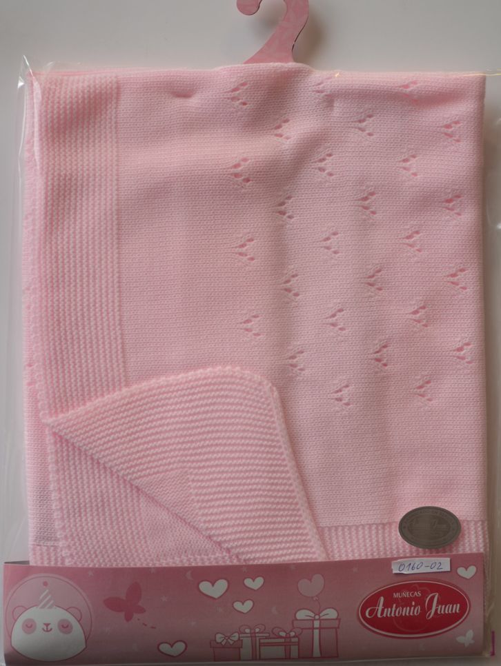 Růžová pletená dečka pro miminka  40-42 cm - obrázek 1