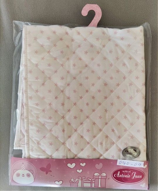 Slabší prošívaná bílá deka s růžovými hvězdičkami  pro miminka 40-42 cm - obrázek 1