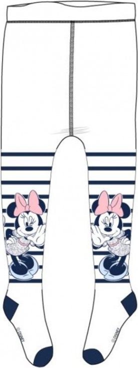 E plus M - Kojenecké dívčí baby punčocháče Minnie Mouse - bílé 80 - 86 - obrázek 1