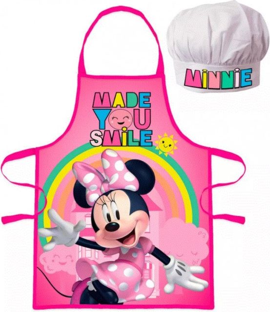 Javoli - Dětská / dívčí zástěra a kuchařská čepice Minnie Mouse / Disney  ❤ duha - obrázek 1