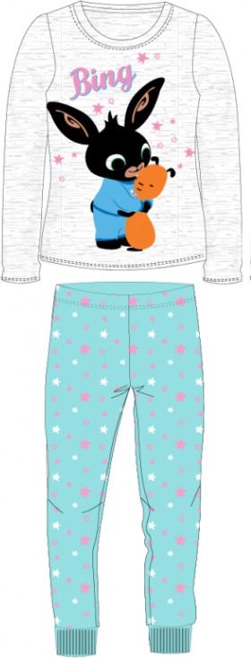 E plus M - Dívčí bavlněné pyžamo zajíček Bing a Flop - sv. šedé 104 - obrázek 1
