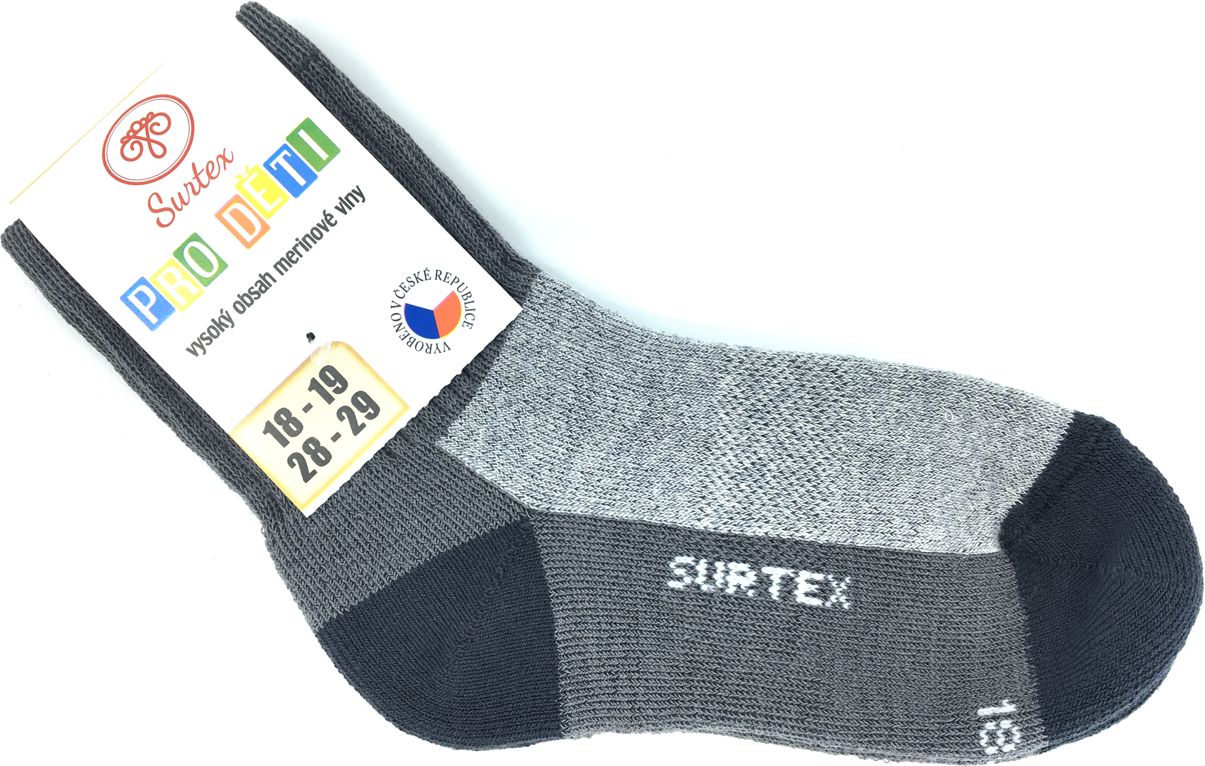 Zimní ponožky Surtex 80% Merino Šedé Velikost: 34 - 35 - obrázek 1