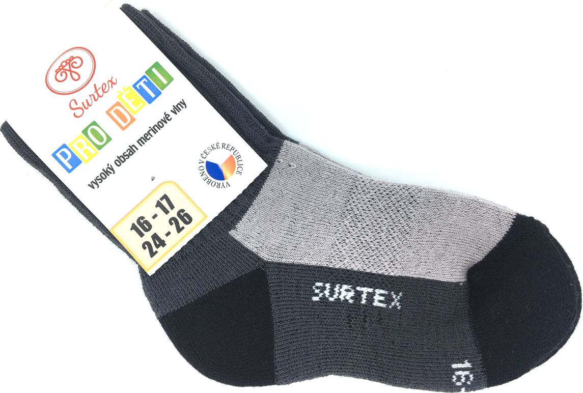 Zimní ponožky Surtex 80% Merino Šedé Velikost: 34 - 35 - obrázek 2