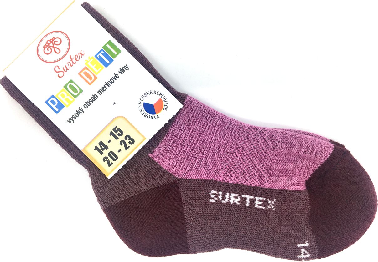 Zimní ponožky Surtex 80% Merino Fialové Velikost: 34 - 35 - obrázek 1