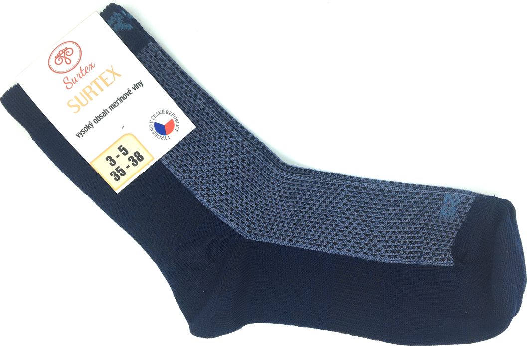 Ponožky Surtex 80% Merino Tmavě modré Velikost: 35 - 38 - obrázek 1