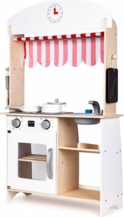 Eco Toys Dřevěná kuchyňka s příslušenstvím, 101 x 60 x 27 cm - bílá - obrázek 1