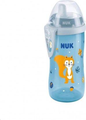 Dětská láhev NUK Kiddy Cup 300 ml veverka, Modrá - obrázek 1