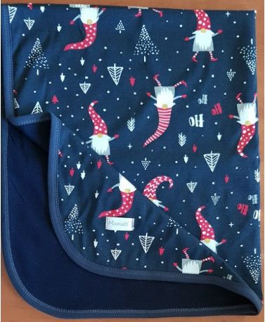 Mamatti Dětská oboustranná bavlněná deka, Christmas - 80 x 90 cm, granát/granát se vzorem - obrázek 1