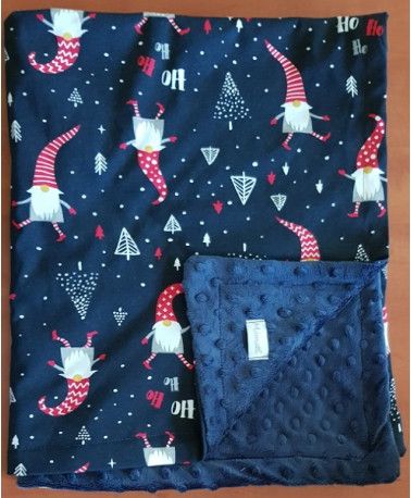 Mamatti Dětská oboustranná bavlněná deka s minky, Christmas - 75 x 90 cm, granát - obrázek 1
