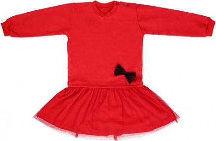 Mamatti Kojenecké šaty s týlem - červené, Velikost koj. oblečení 68 (4-6m) - obrázek 1