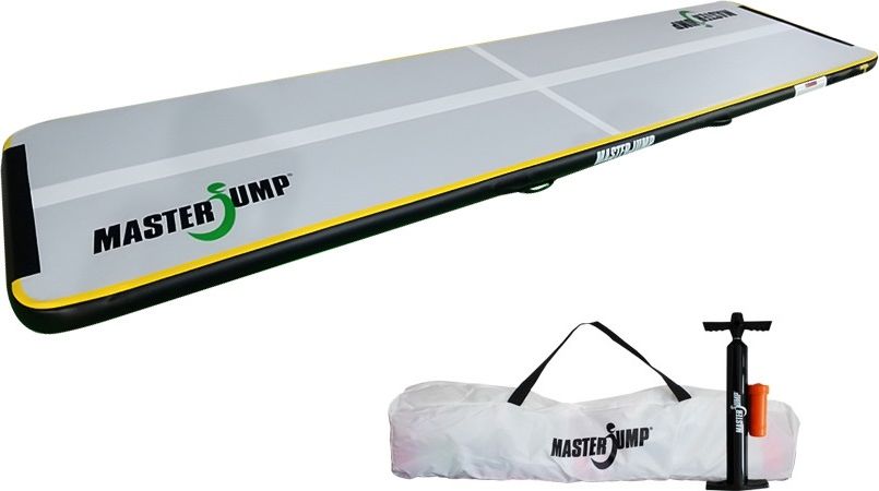Airtrack MASTERJUMP nafukovací žíněnka 400 x 100 x 10 cm - šedá - černá - obrázek 1