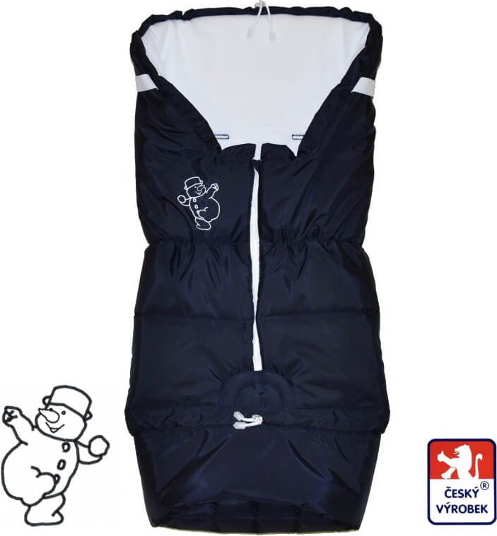 Dětský zimní fusak Dětský svět winter sport tmavě modrý/bílá Sněhulák - obrázek 1