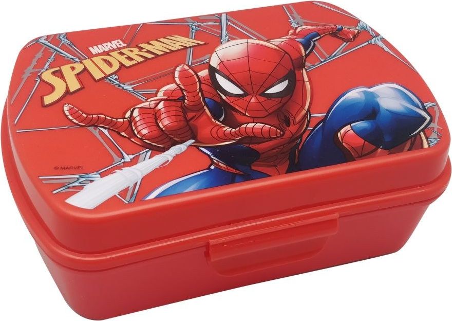 EUROSWAN Box na svačinu Spiderman red Plast, 16x12x5 cm - obrázek 1