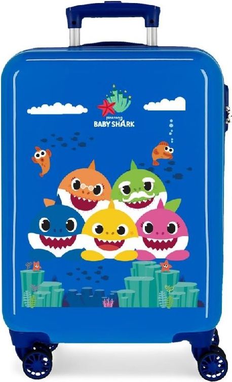 JOUMMABAGS Cestovní kufr ABS Happy Family Baby Shark ABS plast, 55x38x20 cm, objem 34 l - obrázek 1