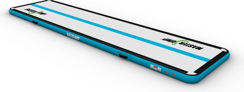Airtrack MASTERJUMP nafukovací žíněnka 400 x 150 x 10 cm - šedá - modrozelená - obrázek 1
