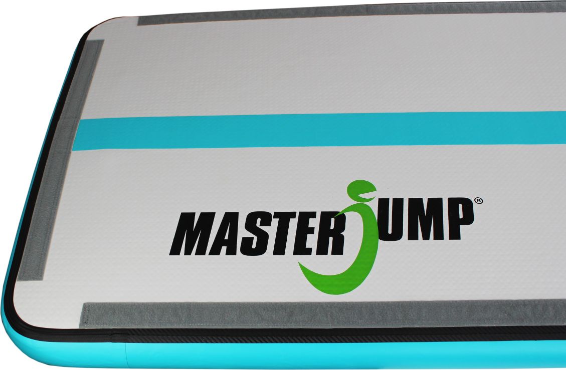 Airtrack MASTERJUMP nafukovací žíněnka 400 x 150 x 10 cm - šedá - modrozelená - obrázek 4