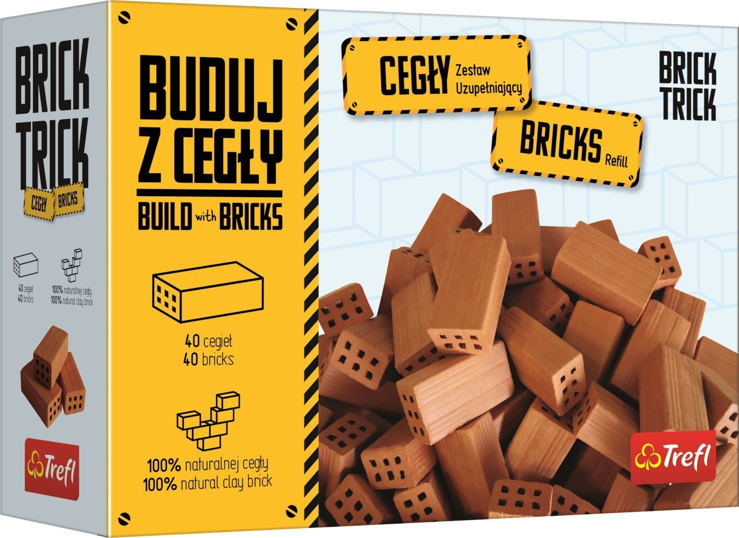 TREFL BRICK TRICK Náhradní balení přírodních dlouhých cihel 40ks - obrázek 1