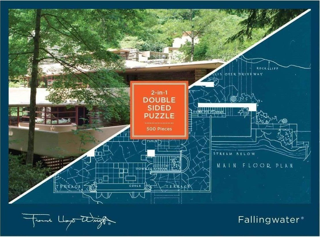 GALISON Oboustranné puzzle Frank Lloyd Wright Fallingwater 500 dílků - obrázek 4