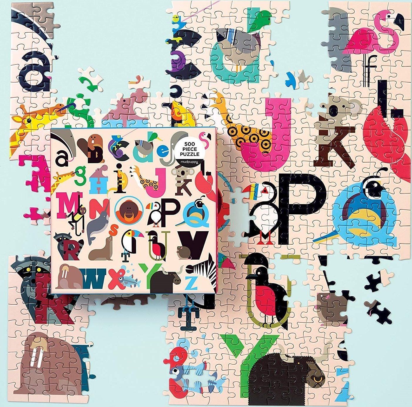 MUDPUPPY Čtvercové puzzle Zvířata od A do Z 500 dílků - obrázek 3