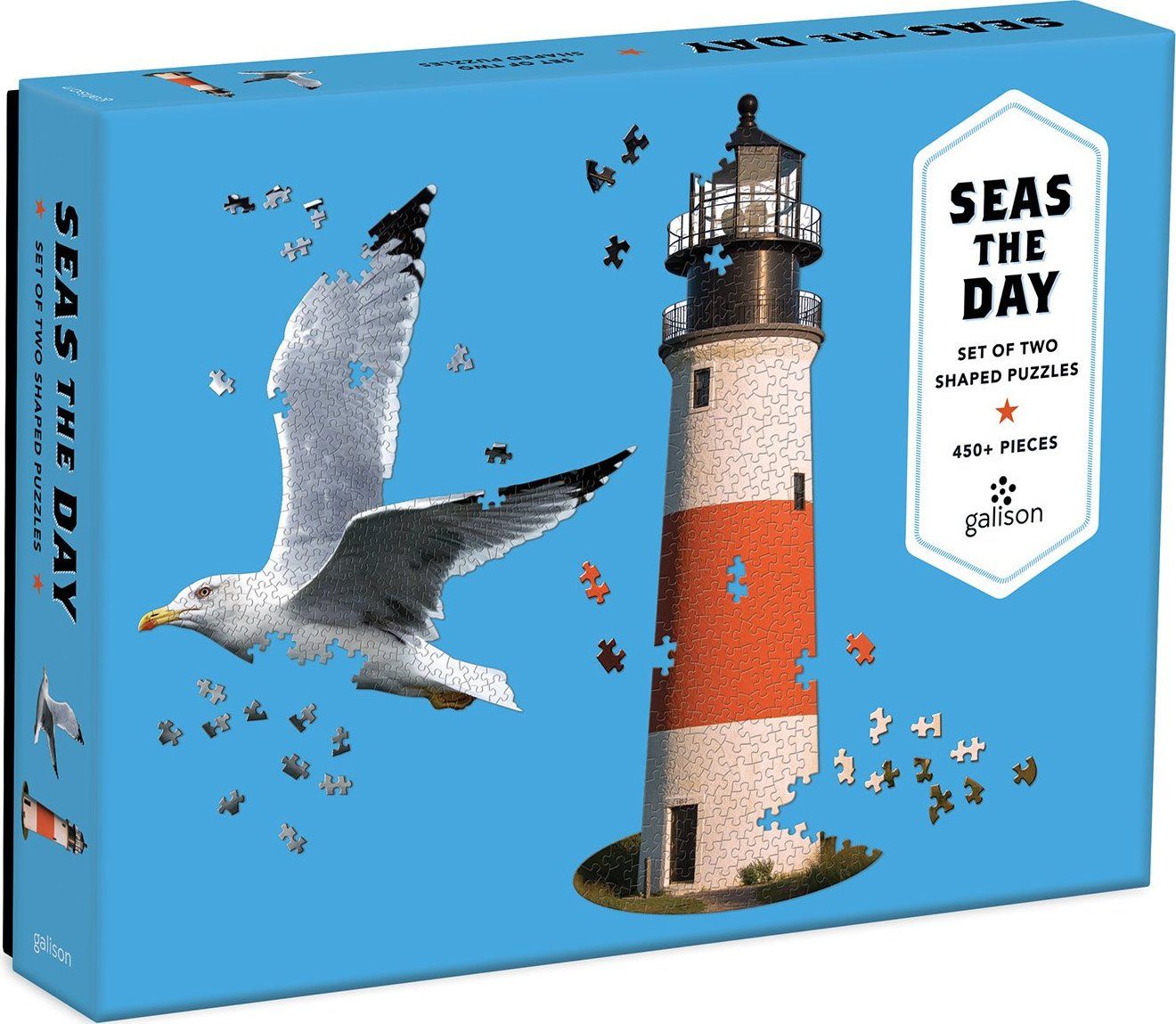 GALISON Tvarové puzzle Den u moře 2v1 450 dílků - obrázek 4