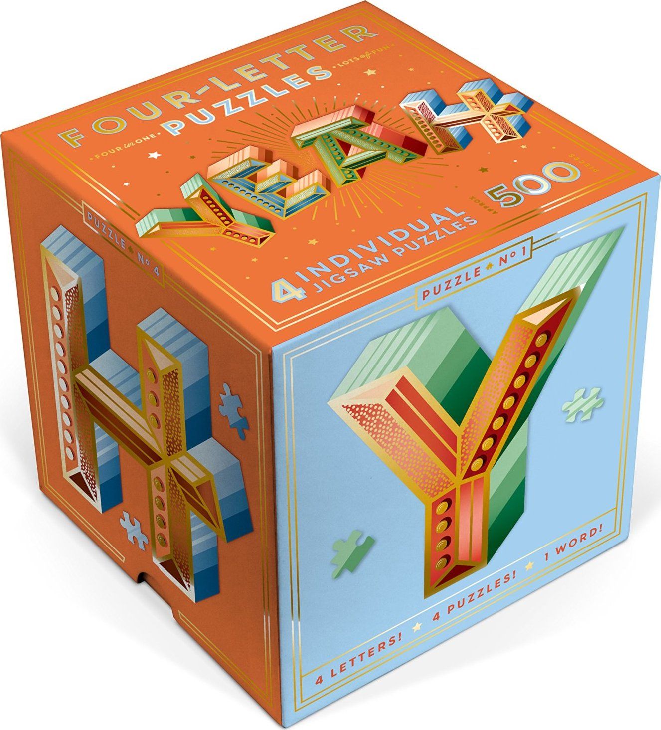 KNOCK KNOCK Metalické tvarové puzzle YEAH 500 dílků - obrázek 1