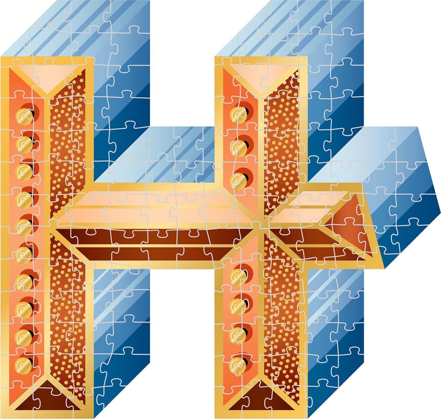 KNOCK KNOCK Metalické tvarové puzzle YEAH 500 dílků - obrázek 2