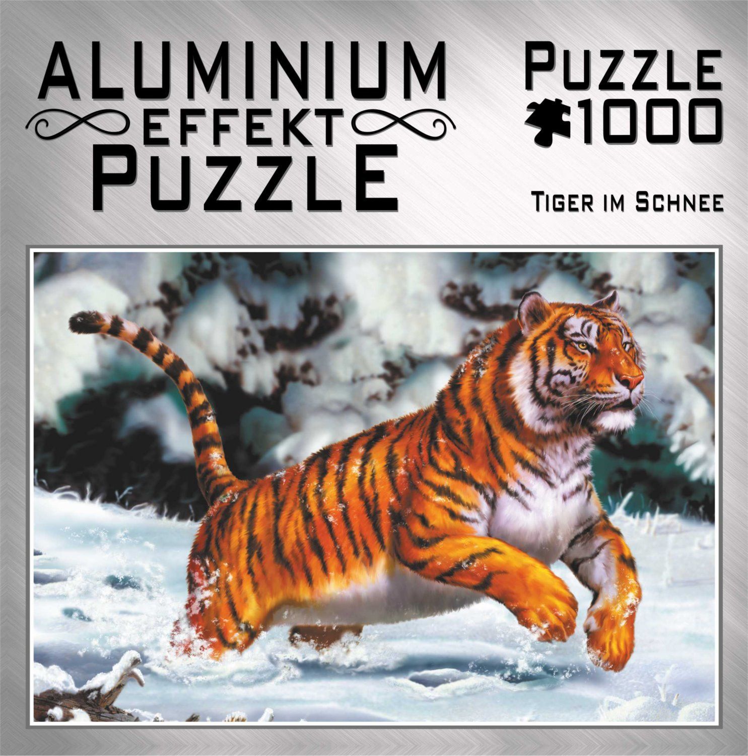 M.I.C. M.I.C. Metalické puzzle Tygr ve sněhu 1000 dílků - obrázek 1