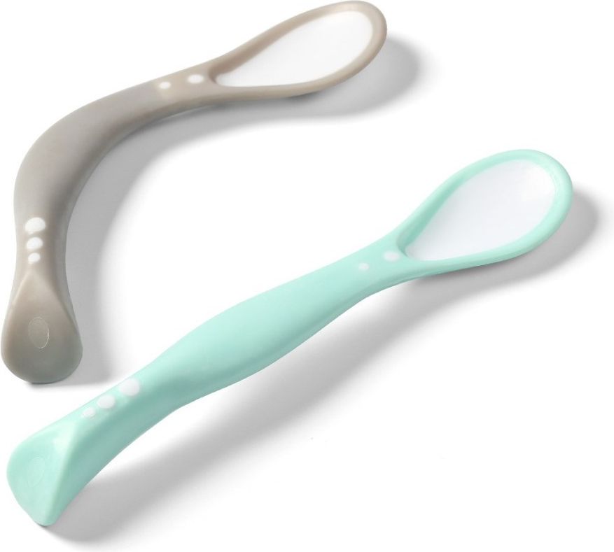Dětská flexibilní lžička Baby Ono 2ks šedá, zelená - obrázek 2