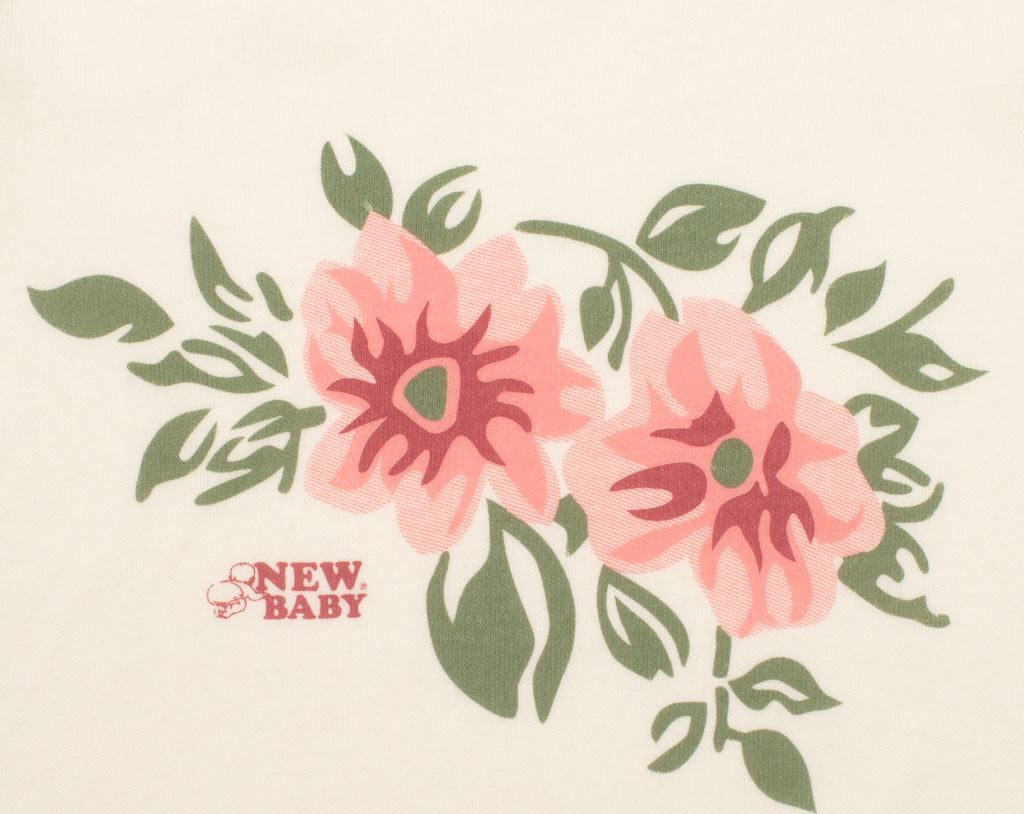 Kojenecké body s dlouhým rukávem New Baby Flowers béžové 68 (4-6m) - obrázek 2