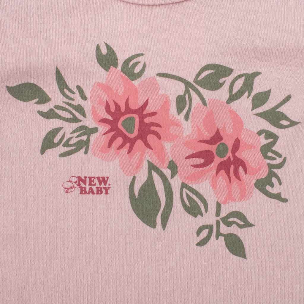 Kojenecké body s dlouhým rukávem New Baby Flowers růžové 80 (9-12m) - obrázek 2