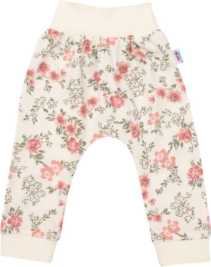 Kojenecké tepláčky New Baby Flowers béžové 56 (0-3m) - obrázek 1