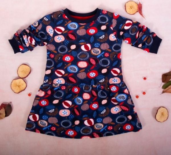 K-Baby  K-Baby Dívčí bavlněné šaty, Ovoce - granátové, vel. 110 - obrázek 1