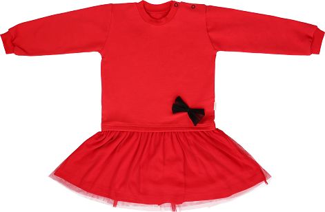 Mamatti Mamatti Dětské šaty s týlem - červené, vel. 98 - obrázek 1