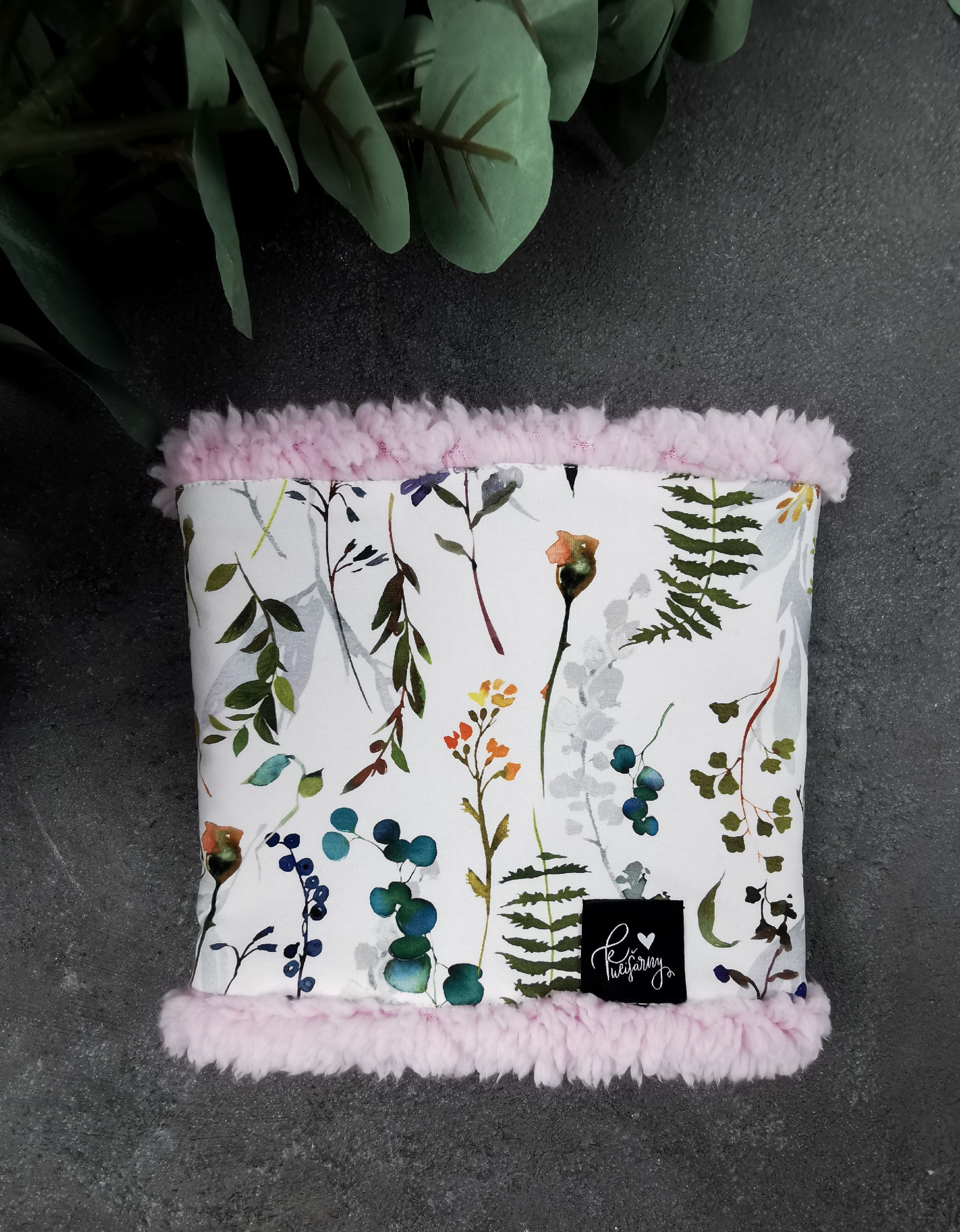 Kulišárny (handmade) Nákrčník s beránkem ,,Zinnia,, Pink VELIKOST: 74-80 - obrázek 1