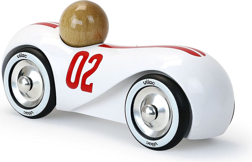 Vilac Dřevěné auto Streamline vintage bílé - obrázek 3