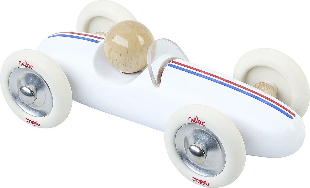 Vilac Dřevěné auto velké Grand prix vintage bílé - obrázek 1