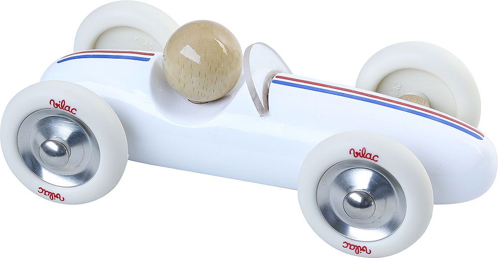 Vilac Dřevěné auto velké Grand prix vintage bílé - obrázek 3
