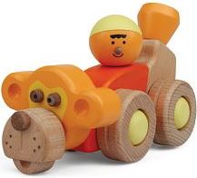 Dřevěné hračky - Hravá stavebnice Moje ZOO - Opičí auto - obrázek 1