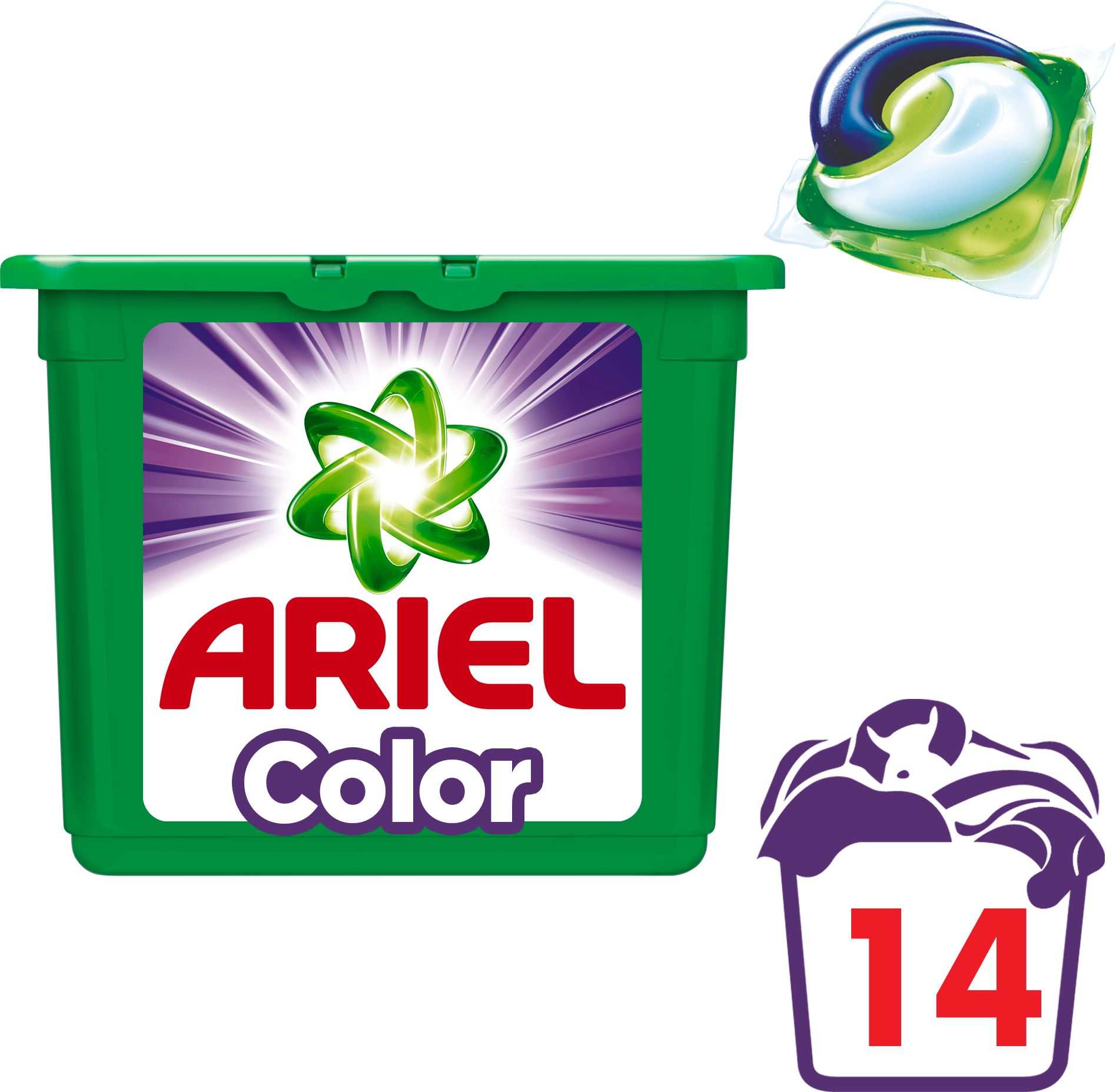 ARIEL Color All in 1 Gelové Kapsle - 14 praní - obrázek 1