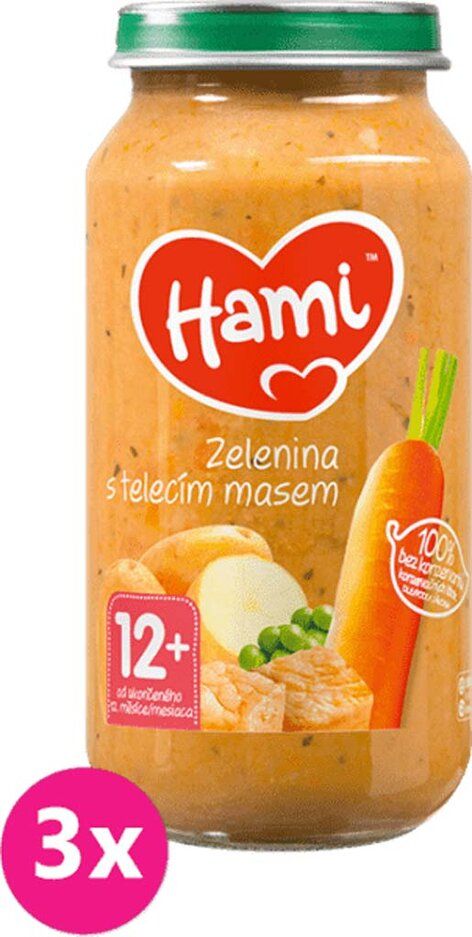 3x HAMI Roláda - zelenina a telecí maso (250 g) - maso-zeleninový příkrm - obrázek 1