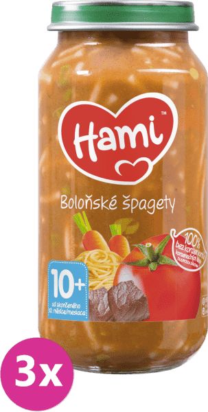 3x HAMI Špagety s hovězím a zeleninou (250 g) - maso-zeleninový příkrm - obrázek 1