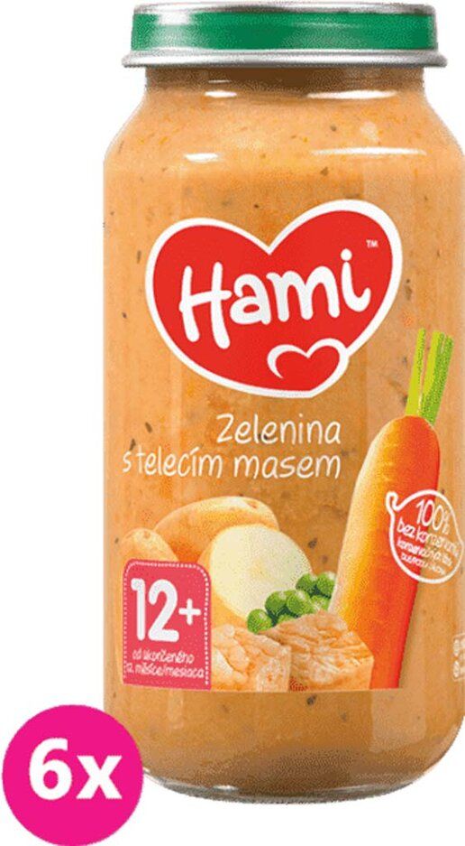 6x HAMI Roláda - zelenina a telecí maso (250 g) - maso-zeleninový příkrm - obrázek 1