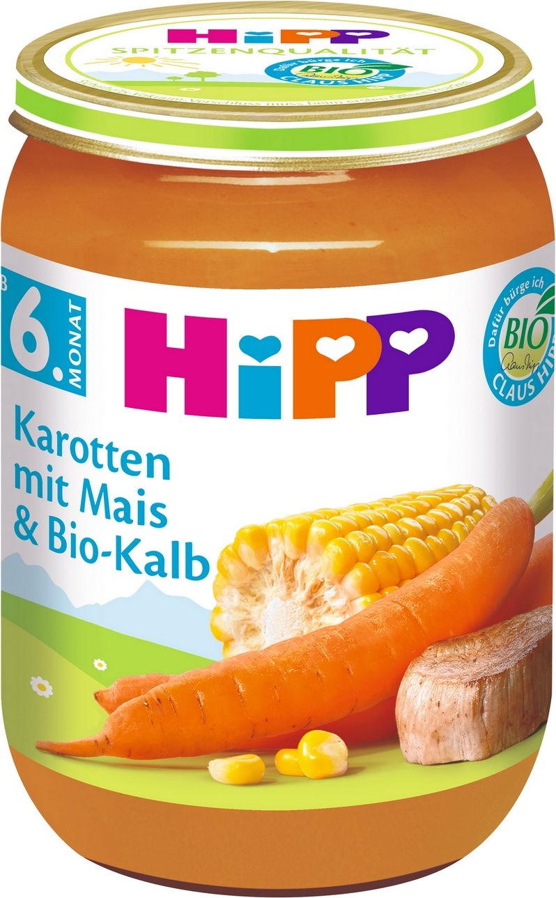 3x HIPP BIO Mrkev s kukuřicí a BIO telecím masem (6m+) 190 g - obrázek 2