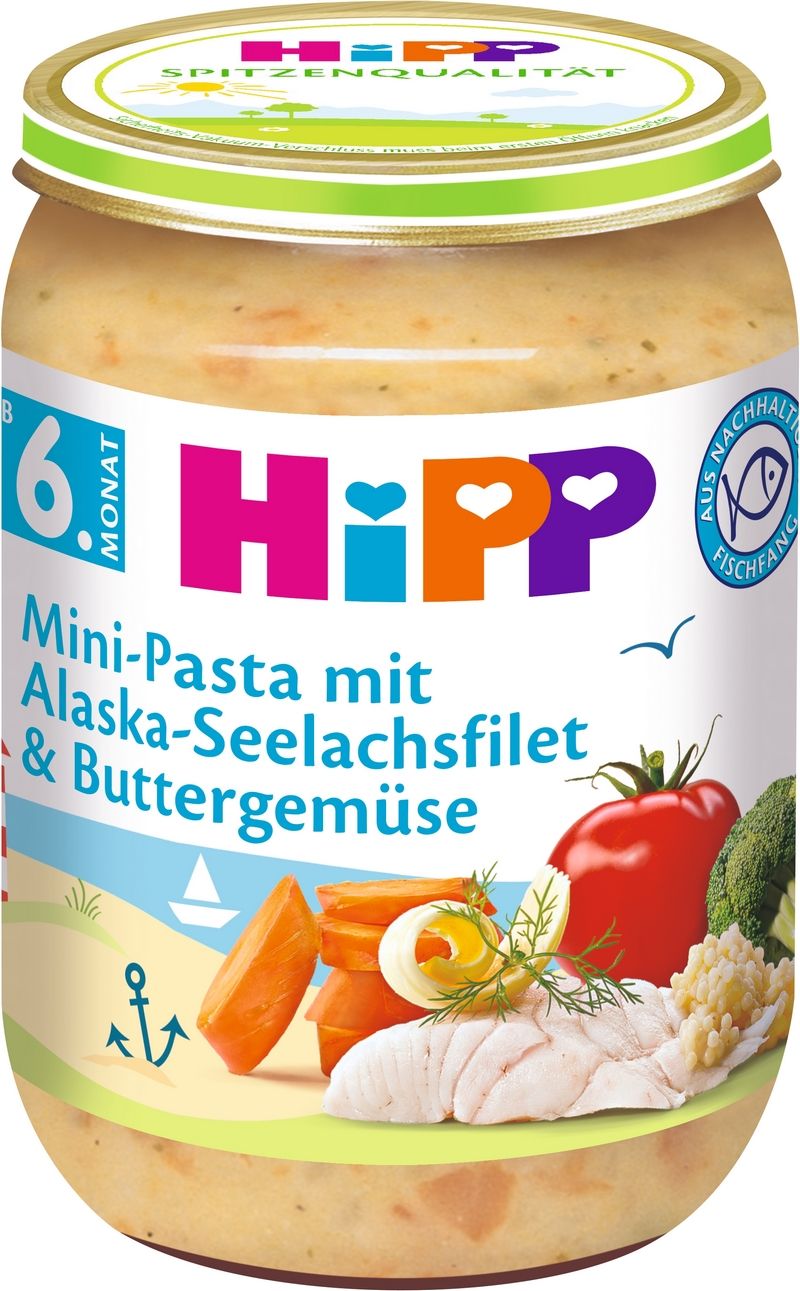 3x HIPP Mini těstoviny s aljašskou treskou v máslové zelenině (6m+) 190 g - obrázek 2