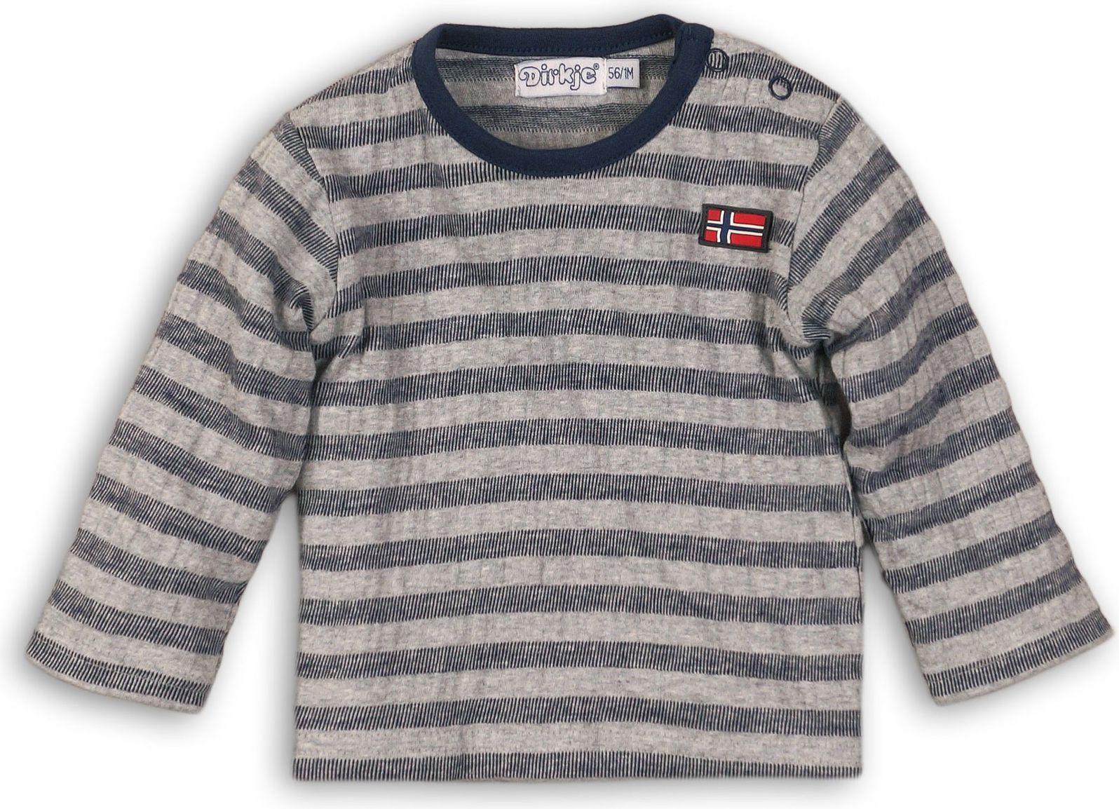 DIRKJE Tričko dlouhý rukáv B-SO FRESH ALWAYS BE YOURSELF 80 Grey - Navy - obrázek 1