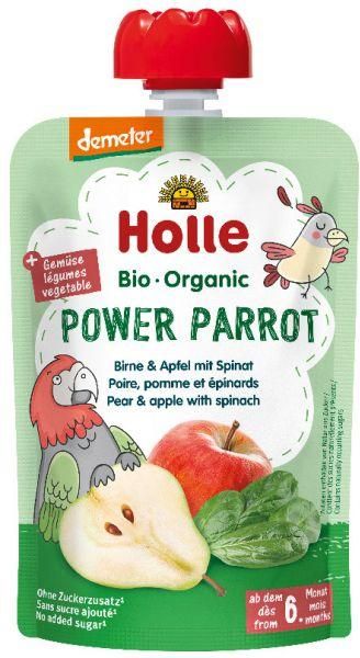 6x HOLLE Power Parrot Bio pyré hruška jablko špenát 100 g (6+) - obrázek 2