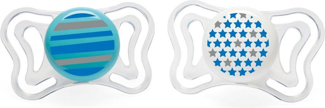 CHICCO Šidítko Physio Light, silikónové, 6-16 m+, modrá, 2 ks - obrázek 1